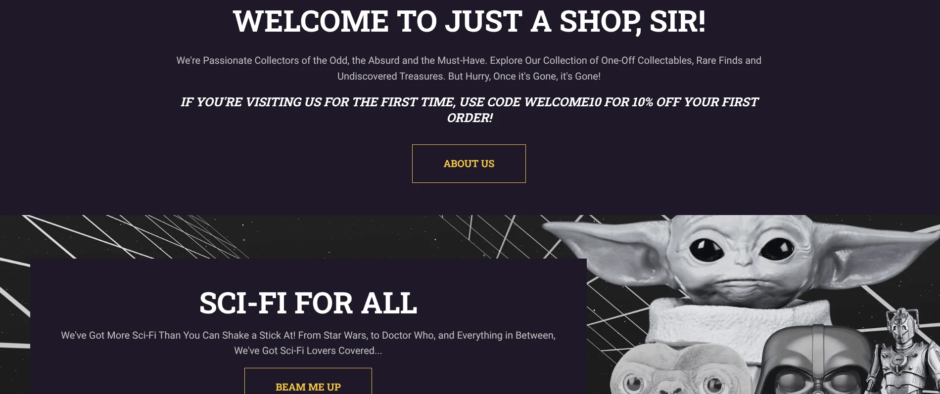 Just a Shop, Sir - Site Screenshot A