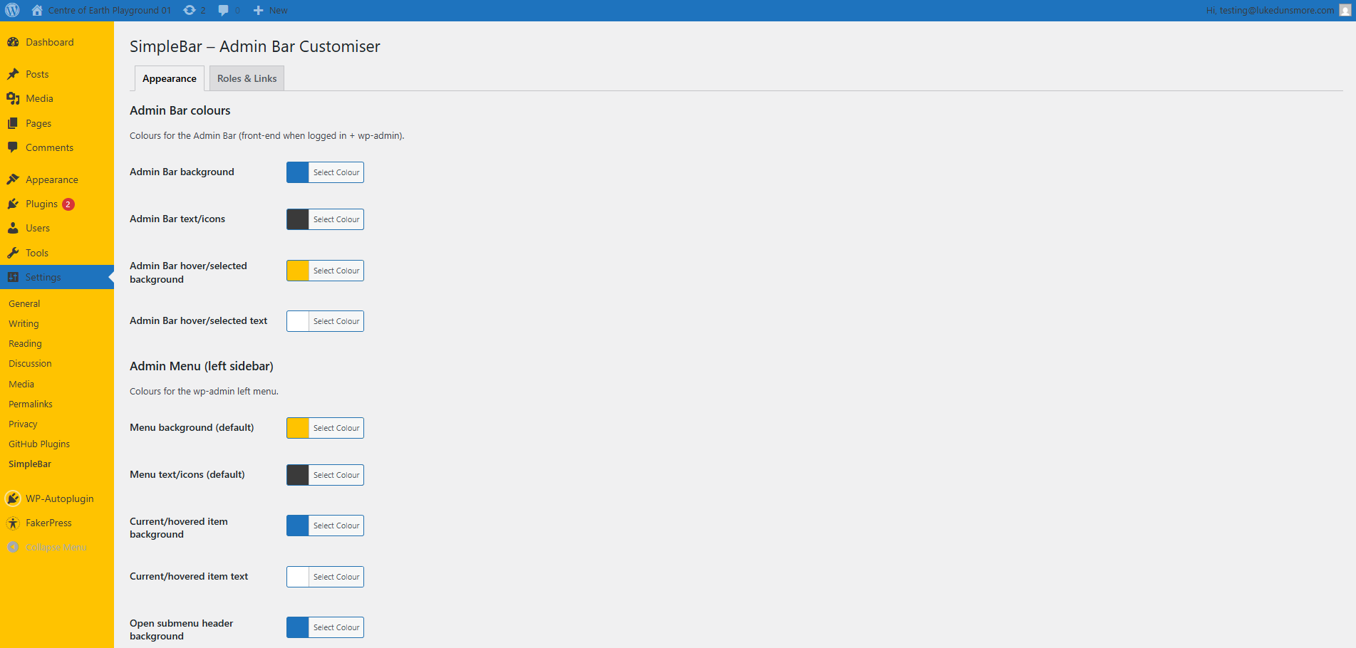 Admin Bar Preview