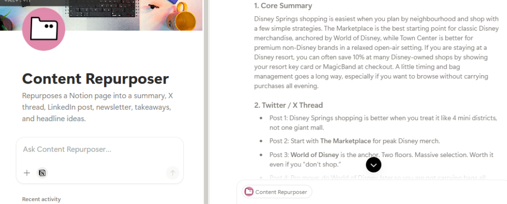 Content Repurposer - AI Agent for Notion