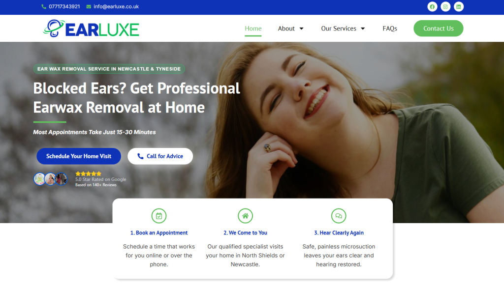 Luke Dunsmore Portfolio Projects - Earluxe Hero