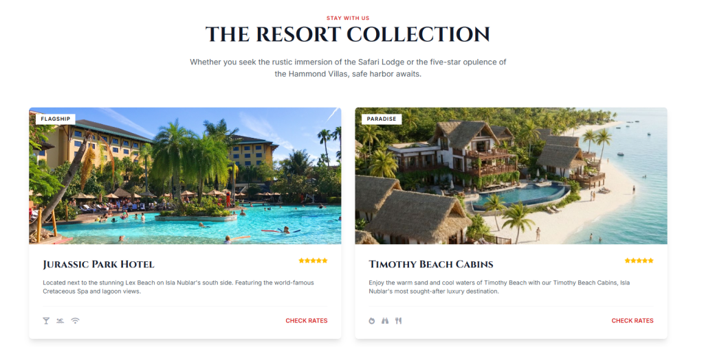 Luke Dunsmore Portfolio - Movieverse - Isla Nublar Jurassic Park Hotels